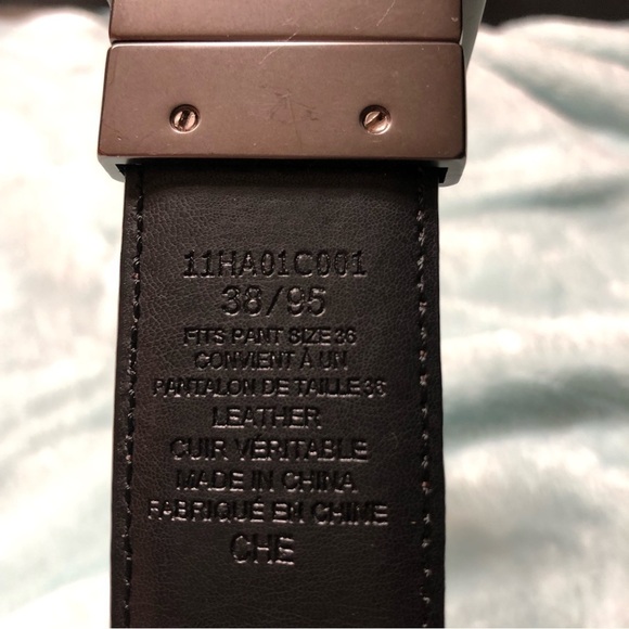 NWOT Brown/Black Reversible Belt Leather Belt Size 38" - Picture 2 of 7